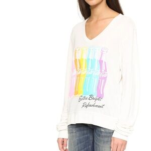 Wildfox Cream Sweatshirt with Colorful Bottle Print